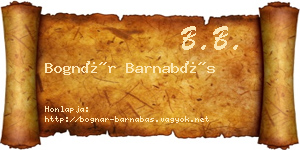 Bognár Barnabás névjegykártya