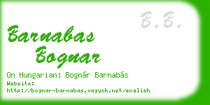 barnabas bognar business card